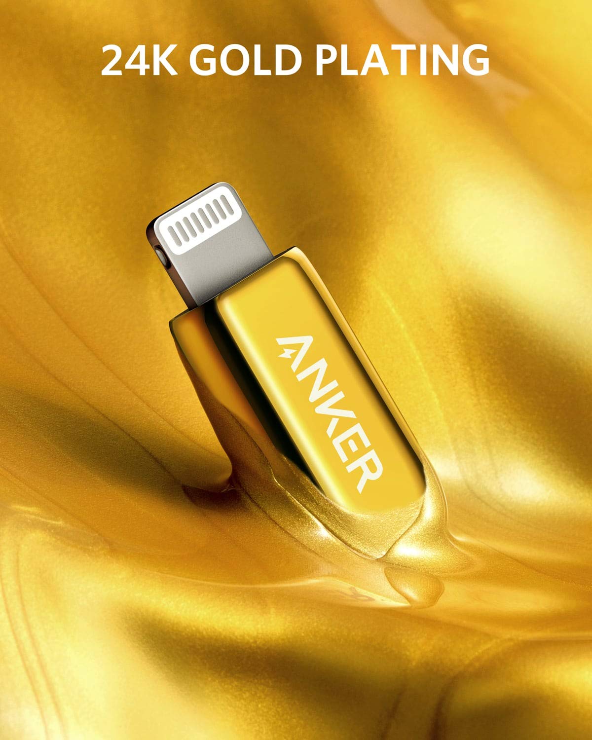 Anker PowerLine+ III USB-C to Lightning Connector 1.8m - Gold - A8843HB1 Anker PowerLine+ III USB-C to Lightning Connector 1.8m - Gold - A8843HB1